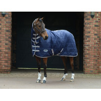 Coperta da scuderia Combo 110g Weatherbeeta ComFiTec 210D Channel Blu navy / argento / rosso Blu marino