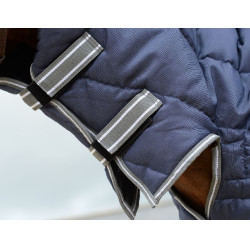 Coperta da scuderia Weatherbeeta Combo Channel Quilt II Blu scuro / grigio / bianco