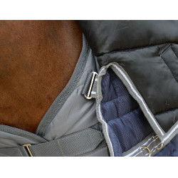 Coperta da scuderia Weatherbeeta Combo Channel Quilt II Blu scuro / grigio / bianco