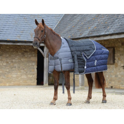 Coperta da scuderia Weatherbeeta Combo Channel Quilt II Blu scuro / grigio / bianco