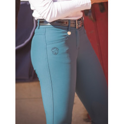 Pantaloni da equitazione donna Jump'In Super X Blu laguna