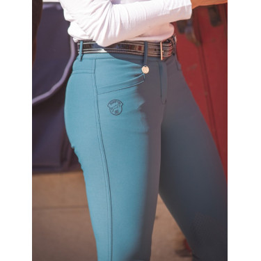 Pantaloni da equitazione donna Jump'In Super X Blu laguna