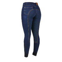 Pantaloni da equitazione da donna Dublin Shona con fondo integrale in suede Cenere Blu marino