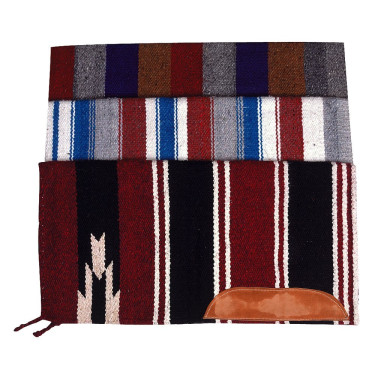 Tappeto Navajo in cotone tessuto e cuoio