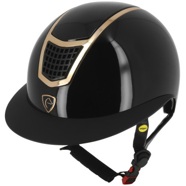 Casco Equithème Airy LM Nero brillante / oro rosa