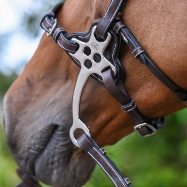 Gourmetta in cuoio Jump'In per hackamore Avana Marrone