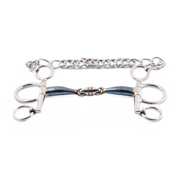 Filet Pelham Jump'In piccoli rami doppia rottura blue steel Filet Pelham Jump'In piccoli rami doppia rottura blue steel