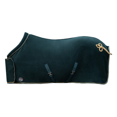 Coperta asciugante HKM con alamari Verde abete / oro Coperta asciugante HKM con alamari Verde abete / oro