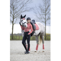 T-shirt funzionale HKM Rosewood Allover Print Ruggine Marrone