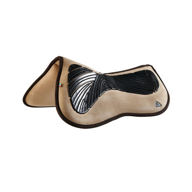 Ammortizzatore in memory foam con rialzo posteriore in montone intero Acavallo Sabbia Beige