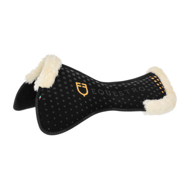 Ammortizzatore in memory foam e lana ecologica con grip in silicone e logo Equestro Nero
