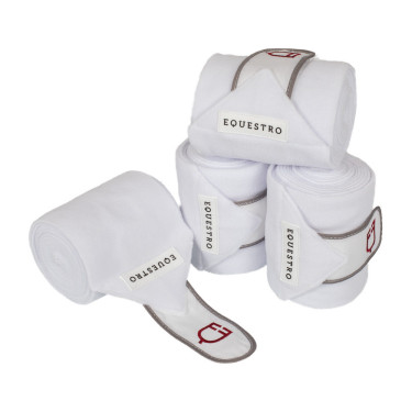 Fasce polo traspiranti pony Trim confezione da 4 Equestro Bianco / rosso / grigio