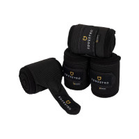 Fasce da lavoro in pile ed elastiche traspiranti set da 4 Equestro Nero