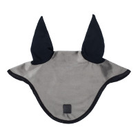 Bonnet anti-mouches en velours et tissu technique Equestro Gris / noir