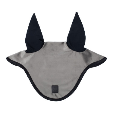 Cuffia anti-mosche in velluto e tessuto tecnico Equestro Grigio / nero