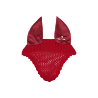 Bonnet anti-mouches poney en coton avec oreilles élastiques Equestro Bordeaux
