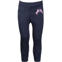Leggings HKM Pink Pony con inserti in silicone Blu scuro