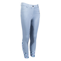 Pantaloni Bria con rinforzi in silicone HKM Blu grigio
