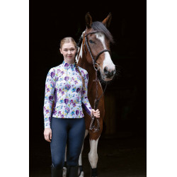 T-shirt funzionale Lilac Flower HKM Bianco / viola