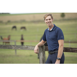 Polo voor heren Classico HKM Blu scuro