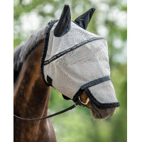 Maschera anti-mosche con protezione per le narici rimovibile HKM Argento / nero Maschera anti-mosche con protezione per le narici rimovibile HKM Argento / nero