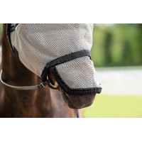 Maschera anti-mosche con protezione per le narici rimovibile HKM Argento / nero Maschera anti-mosche con protezione per le narici rimovibile HKM Argento / nero