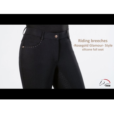 Pantaloni Rosegold Glamour Style fondo integrale in silicone. HKM Nero / oro rosa