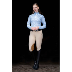 Maglietta funzionale Minimal a maniche lunghe HKM Blu fumo / bianco Maglietta funzionale Minimal a maniche lunghe HKM Blu fumo / bianco