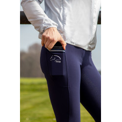 Pantaloni Comfort Style con fondo in silicone integrale HKM Blu scuro Pantaloni Comfort Style con fondo in silicone integrale HKM Blu scuro