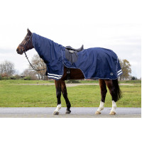 Coperta con copricollo rimovibile HKM Blu scuro Coperta con copricollo rimovibile HKM Blu scuro
