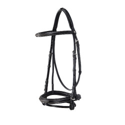 Briglia inglese in cuoio con ricami Deco Equestro