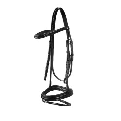 Briglia inglese in cuoio con redini in gomma Genesis Equestro
