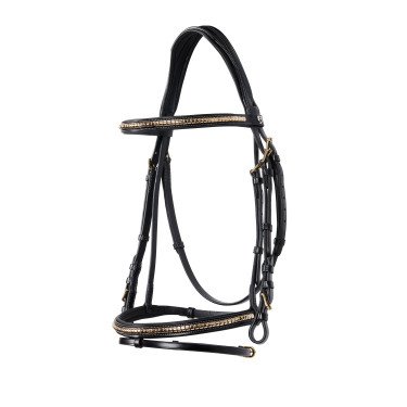 Briglia inglese in cuoio clincher senza redini Equestro