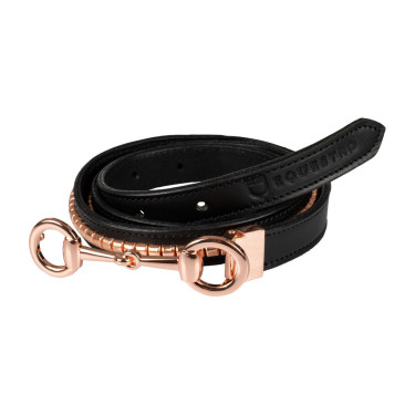 Cintura clincher da donna con fibbia a morso Equestro Nero / oro rosa