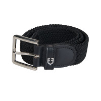 Ceinture élastique motif croisé Equestro Noir