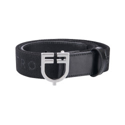 Cintura in pelle con elastico e scritta Equestro