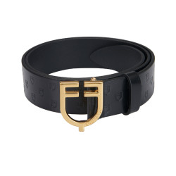 Cintura in pelle con logo e fibbia con logo Equestro