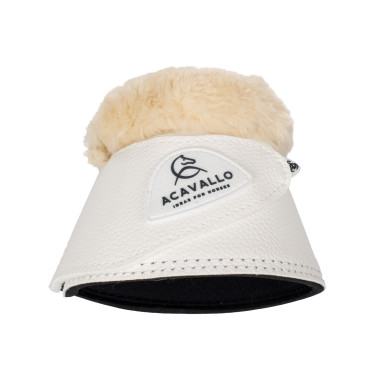 Campanelle in cuoio ecologico con montone sintetico e chiusura in velcro Acavallo Bianco