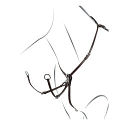 Pettorale in cuoio regolabile Equestro Marrone scuro