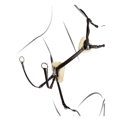 Collier de chasse à 5 points Salome avec système Magic Equestro Marron foncé