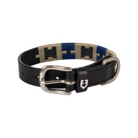 Collare per cane in cuoio con motivo geometrico Polo H Equestro Nero Collare per cane in cuoio con motivo geometrico Polo H Equestro Nero