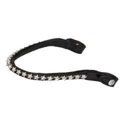Frontalino in cuoio di vitello con cristalli a forma di stella Acavallo