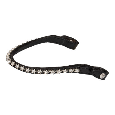 Frontalino in cuoio di vitello con cristalli a forma di stella Acavallo