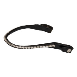 Frontalino in cuoio di vitello con cristalli ovali Acavallo