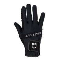 Guanti in tessuto tecnico con logo multicolore Equestro Nero / bianco Guanti in tessuto tecnico con logo multicolore Equestro Nero / bianco
