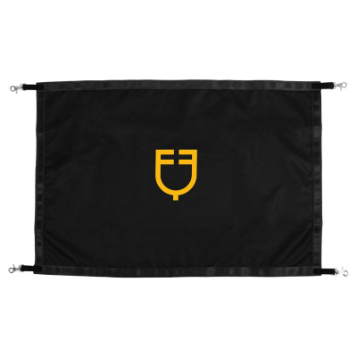Porte de box avec logo en silicone Equestro Noir / jaune