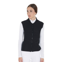 Gilet aderente in tessuto tecnico da donna Equestro Nero Gilet aderente in tessuto tecnico da donna Equestro Nero