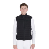 Gilet da uomo in tessuto tecnico antivento Equestro Nero Gilet da uomo in tessuto tecnico antivento Equestro Nero