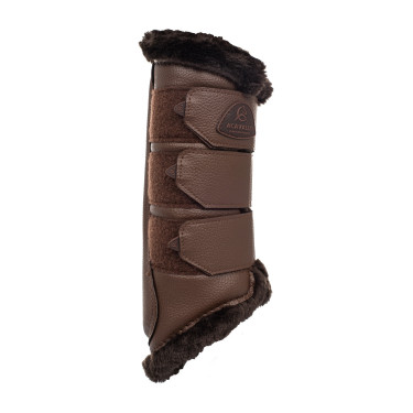 Paraglomi posteriori in cuoio sintetico con triplo velcro Acavallo Marrone scuro Paraglomi posteriori in cuoio sintetico con triplo velcro Acavallo Marrone scuro