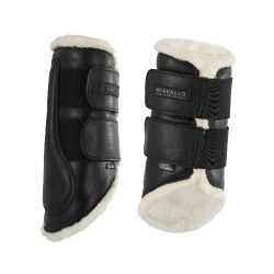 Stinchiere anteriori in ecopelle con doppia chiusura in velcro Acavallo